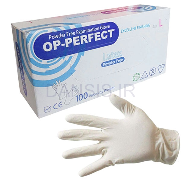 تصویر  دستکش لاتکس بدون پودر اکسلنت اوپی پرفکت حریر 100 عددی OP-Perfect