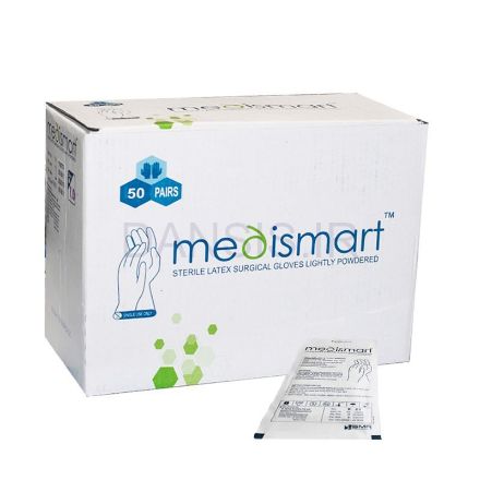 تصویر  دستکش جراحی کم پودر مدی اسمارت Medismart Medismart lightly Powered Medical Gloves