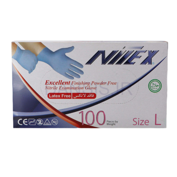 تصویر  دستکش نیتریل آبی نیتکس
