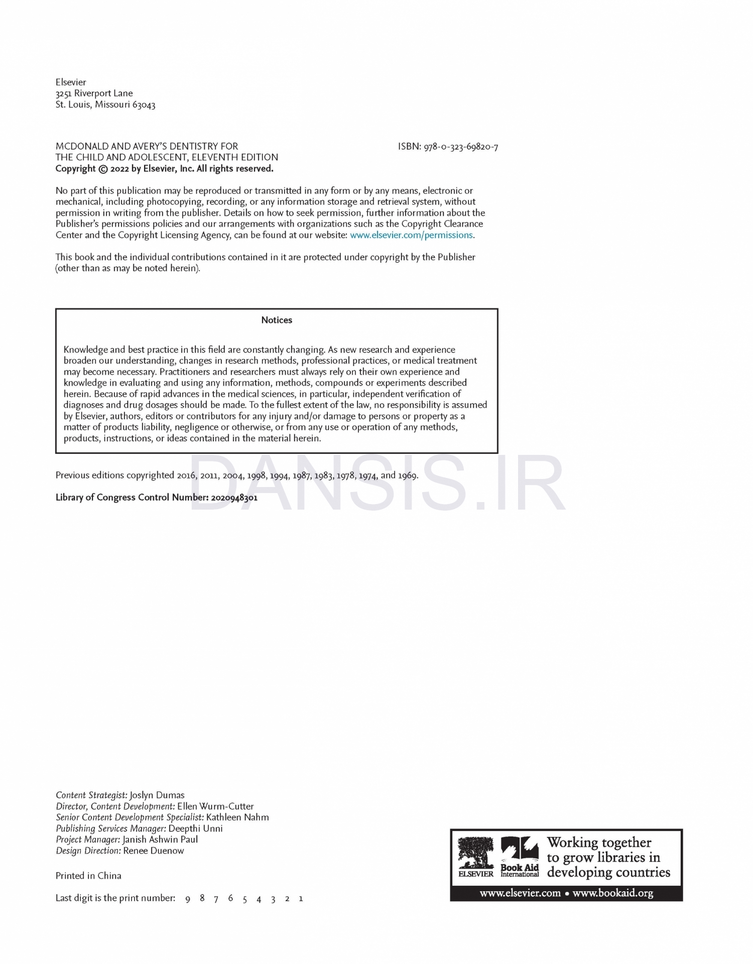 تصویر  McDonald and Avery’s Dentistry for the Child and Adolescent 2022