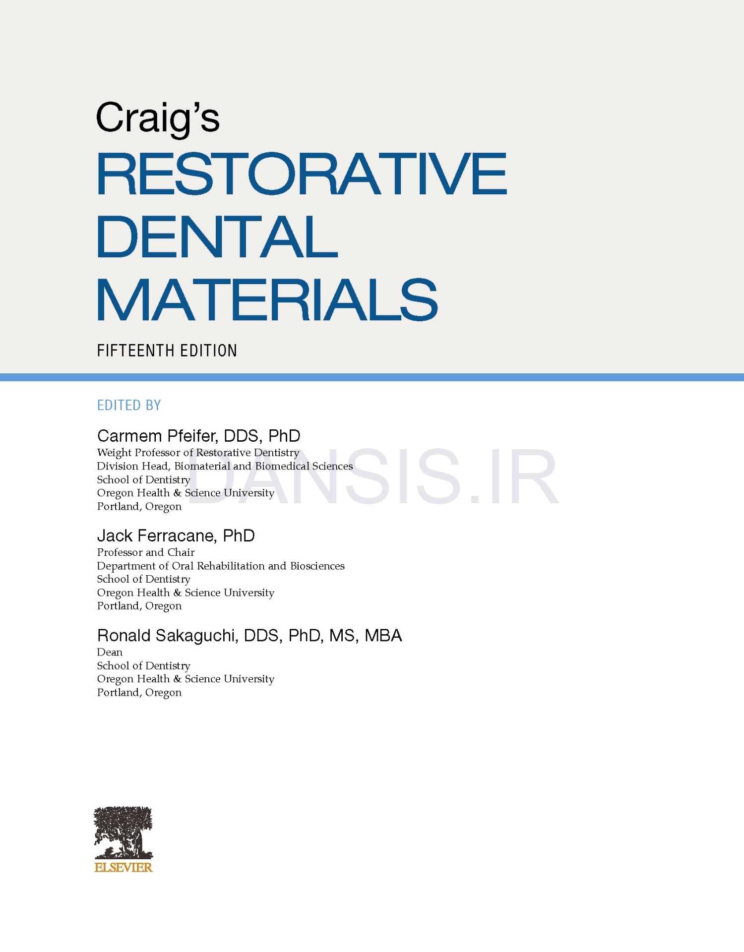تصویر  Craig’s RESTORATIVE DENTAL MATERIALS