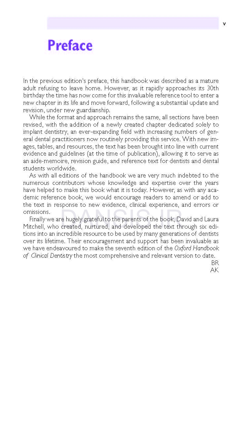 تصویر  Oxford handbook of clinical dentistry 2020