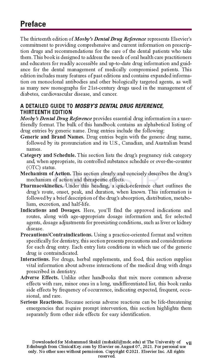 تصویر  MOSBY’S DENTAL DRUG REFERENCE 2022 Thirteenth Edition