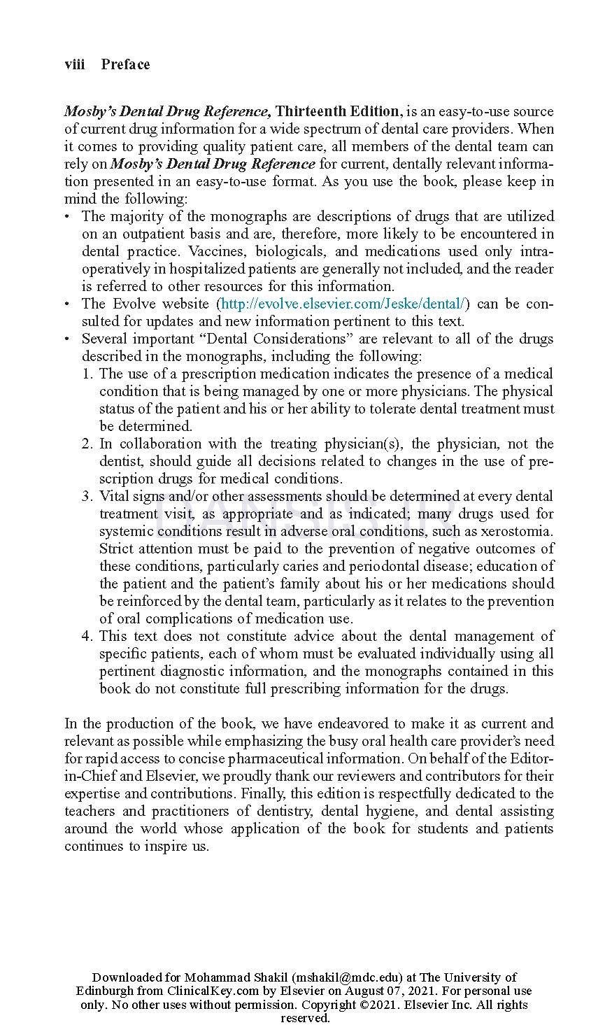 تصویر  MOSBY’S DENTAL DRUG REFERENCE 2022 Thirteenth Edition