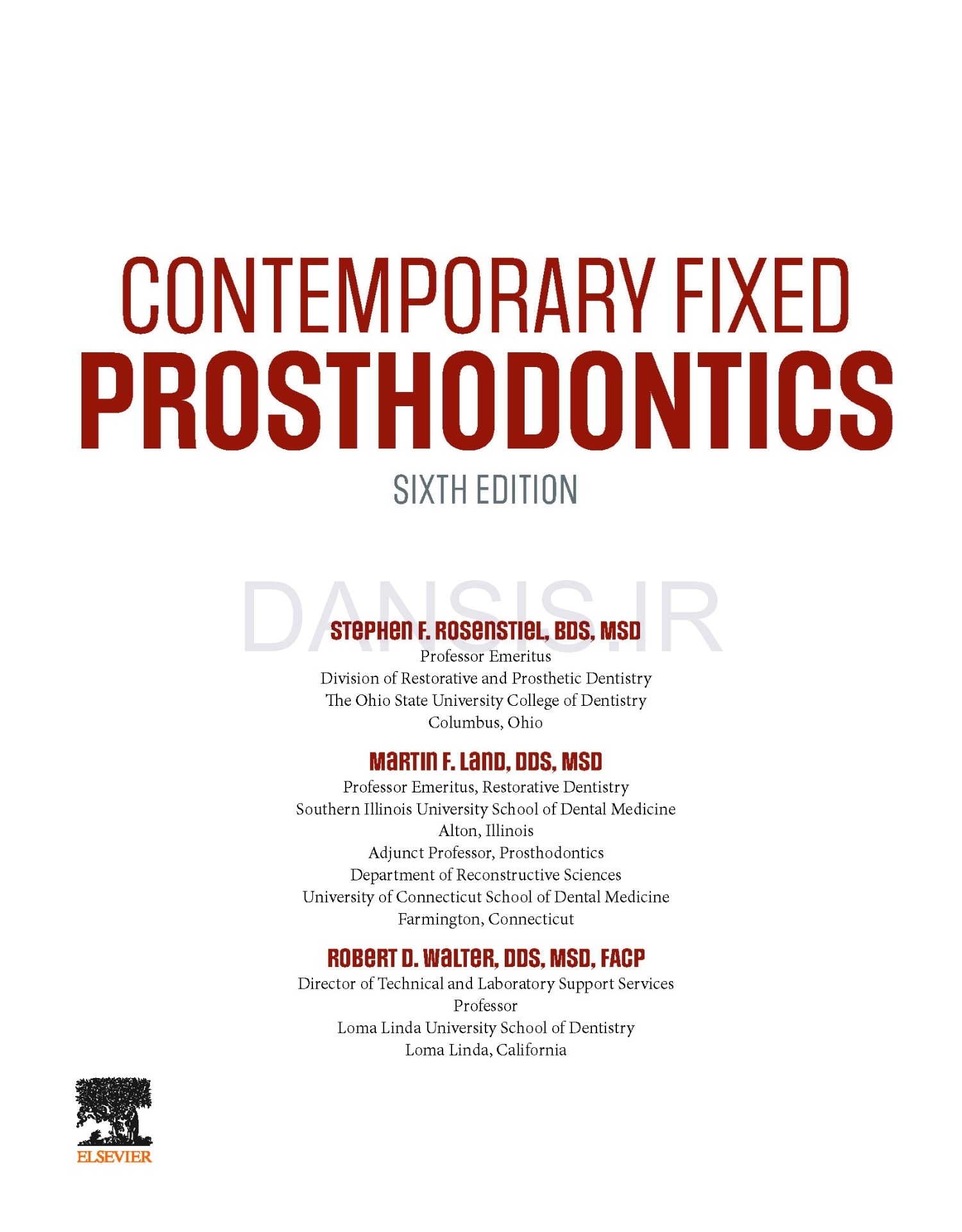تصویر  Contemporary Fixed Prosthodontics 6e 2023