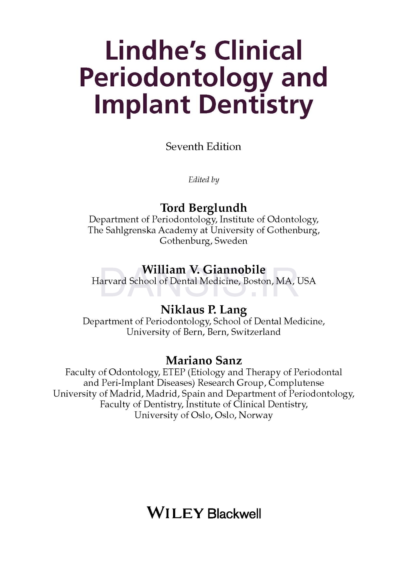تصویر  LINDHE’S Clinical Periodontology and Implant Dentistry 2022