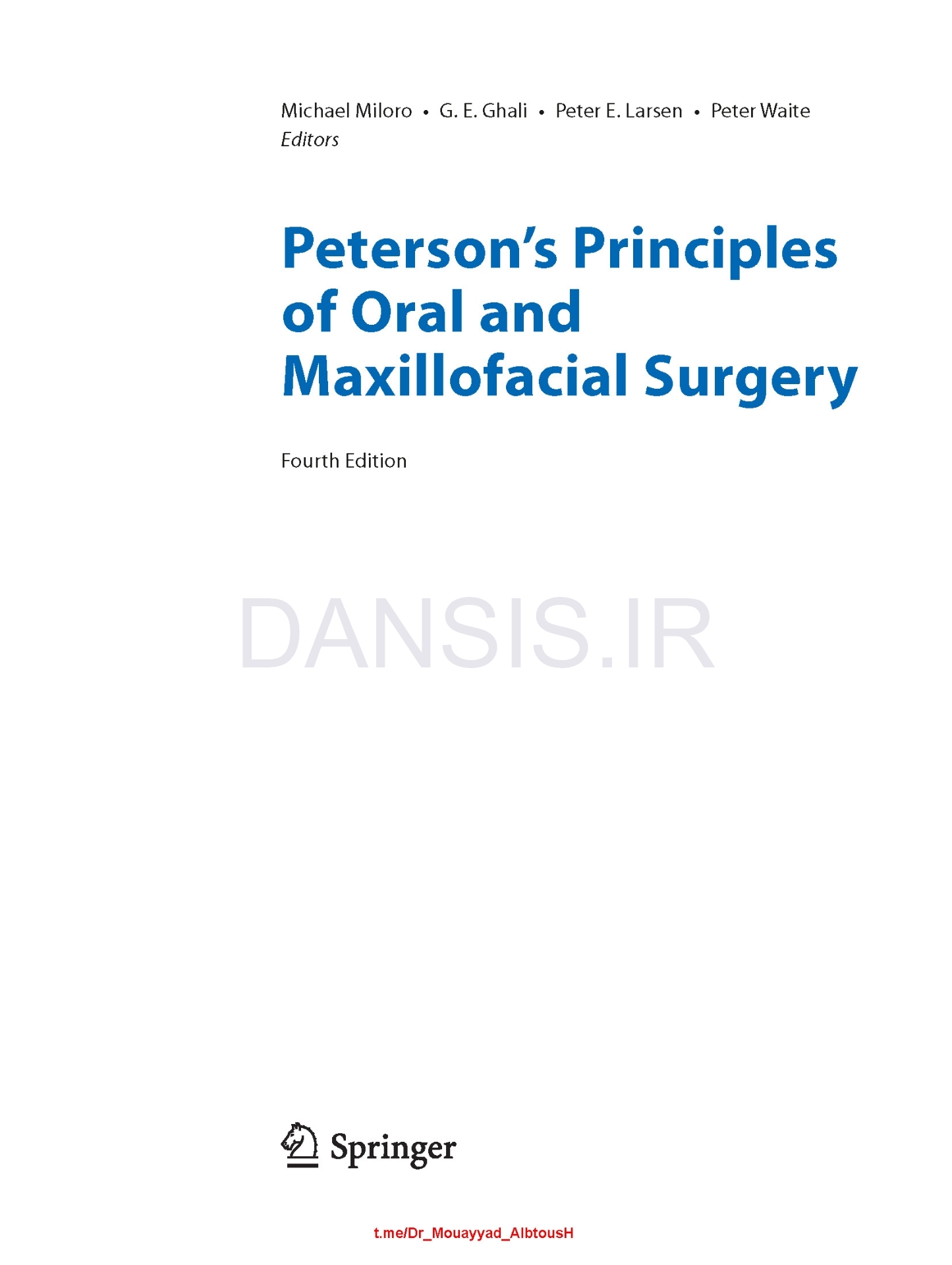 تصویر  Peterson’s Principles of Oral and Maxillofacial Surgery