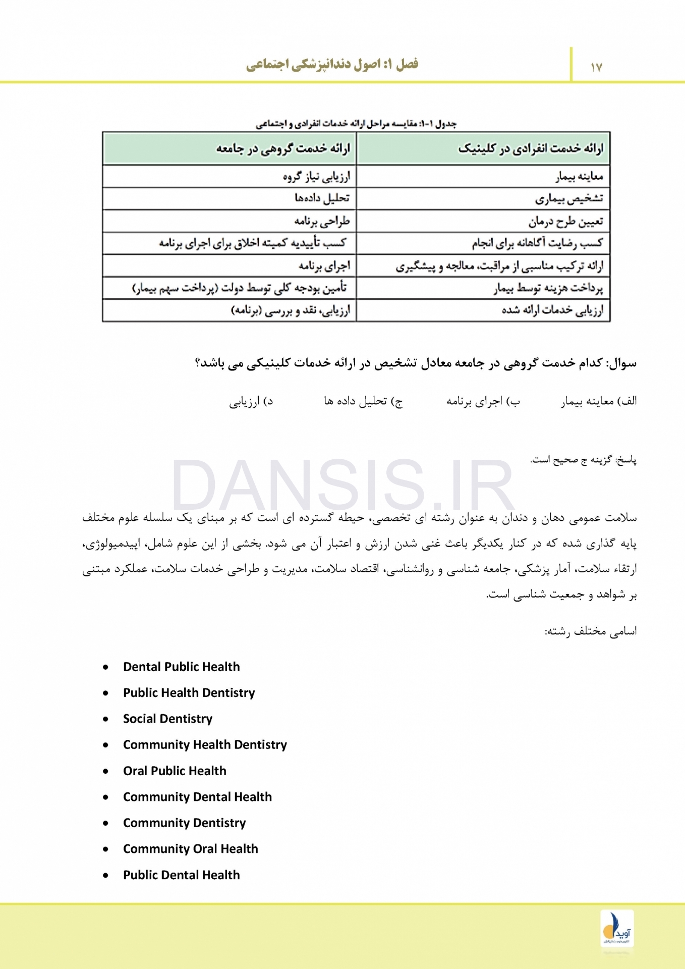 تصویر  درسنامه سلامت دهان و دندانپزشکی اجتماعی (همراه با فیلم آموزشی)