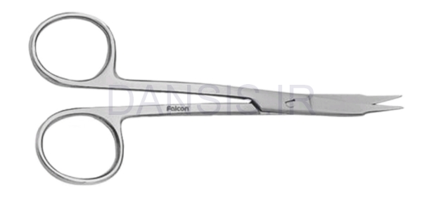 تصویر  قیچی جراحی دسته خم دار - فالکن