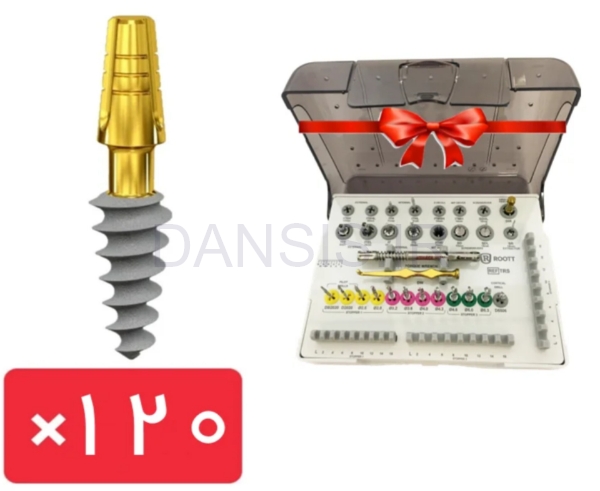 تصویر  پکیج 120 واحد فیکسچر وان پیس روت (ROOTT) C با آفر کیت جراحی رایگان
