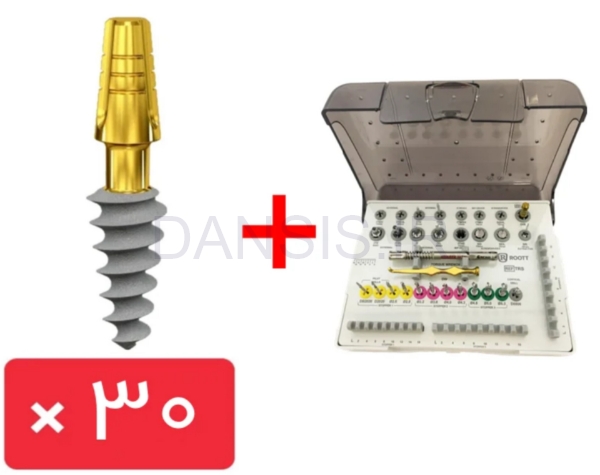 تصویر  پکیج 30 واحد فیکسچر وان پیس روت (ROOTT) همراه با کیت جراحی