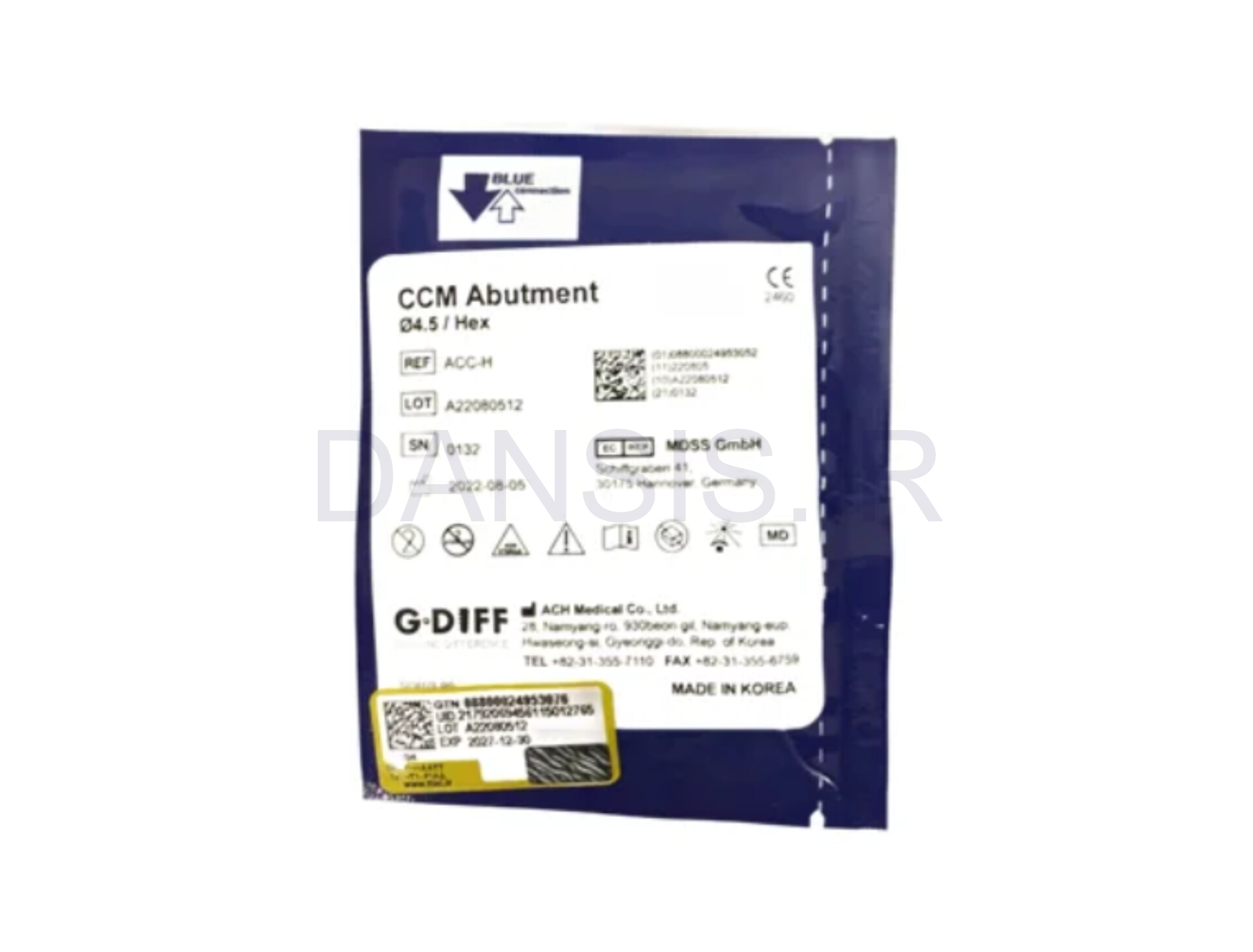 تصویر  اباتمنت پایه کروم کبالت(UCLA) بایوجنسیس(G.Diff)