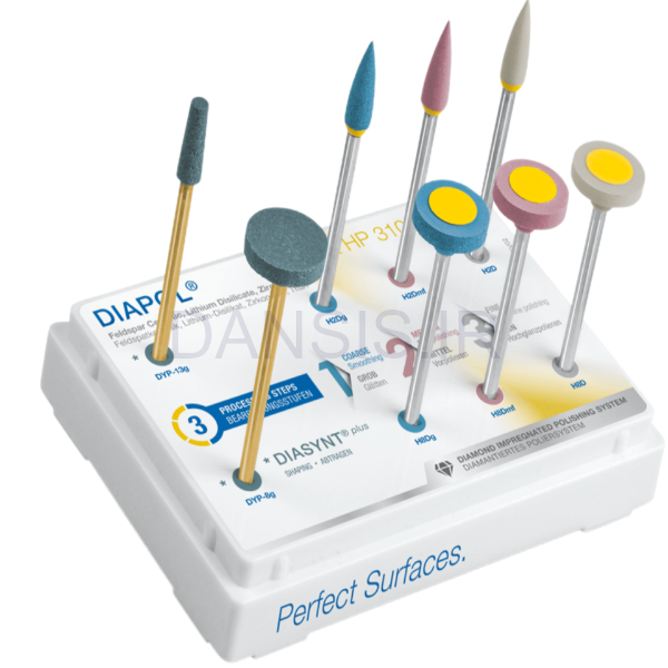 تصویر  کیت پولیش لابراتواری سرامیک فلدسپات، لیتیوم دی سیلیکات، تیتانیوم، زیرکونیا 9040