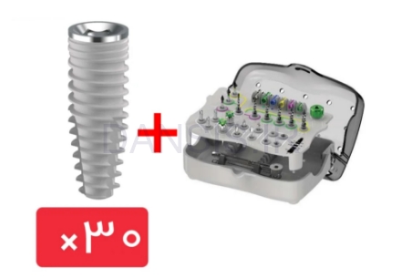 تصویر  پکیج 30 واحد فیکسچر رسیستا (Resista) همراه با کیت جراحی استاندارد