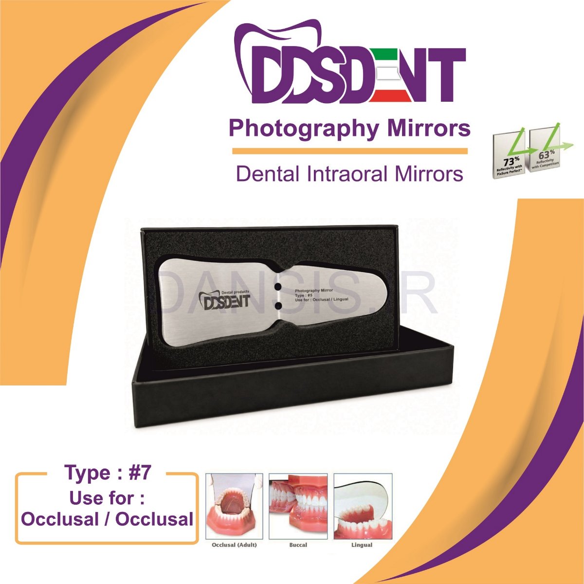 تصویر  آینه دو طرفه Occlusal-Lingual