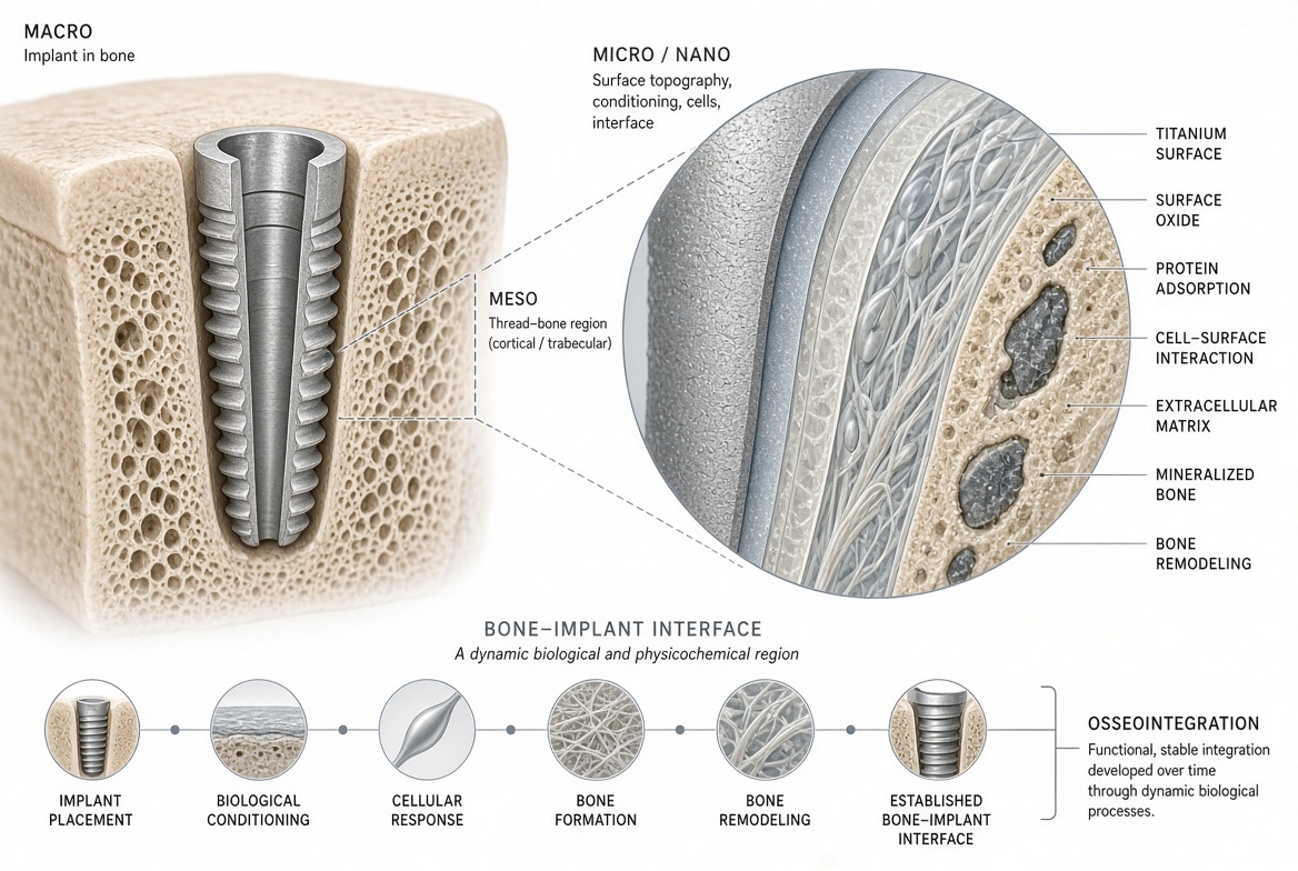 رابط استخوان–ایمپلنت (Bone–Implant Interface) چیست؟