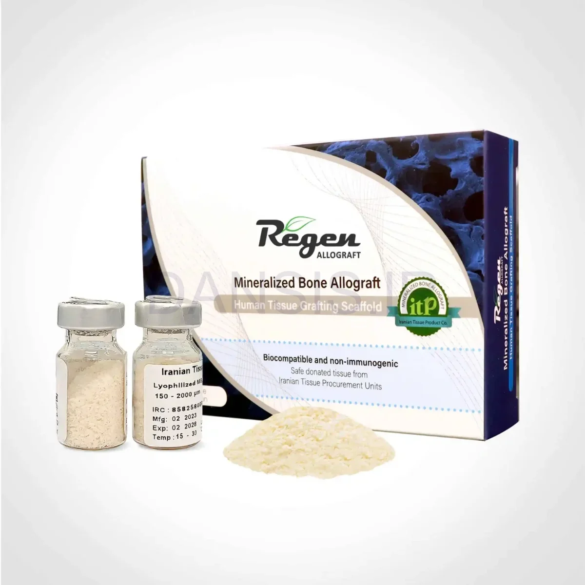 تصویر  پودر استخوان کورتیکال خالص FDBA رژن (Pure Cortical MBA Powder)    
